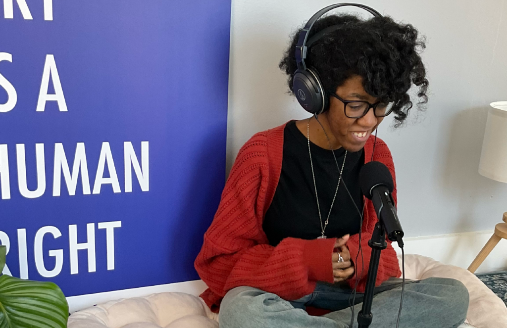 Adrienne Beckham hosting Notable podcast